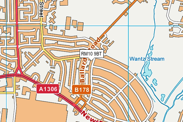 RM10 9BT map - OS VectorMap District (Ordnance Survey)