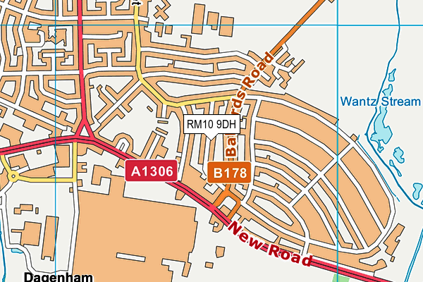 RM10 9DH map - OS VectorMap District (Ordnance Survey)