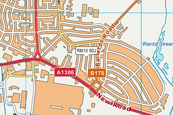 RM10 9DJ map - OS VectorMap District (Ordnance Survey)