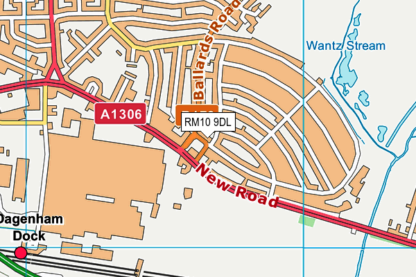 RM10 9DL map - OS VectorMap District (Ordnance Survey)