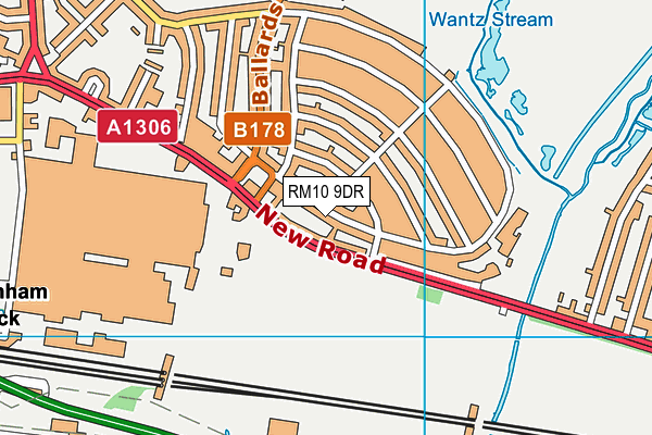 RM10 9DR map - OS VectorMap District (Ordnance Survey)