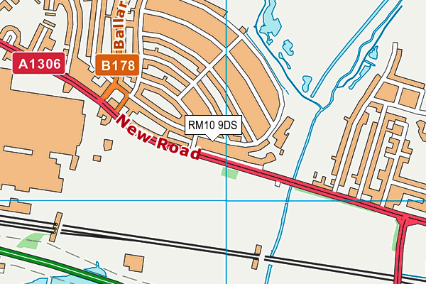 RM10 9DS map - OS VectorMap District (Ordnance Survey)