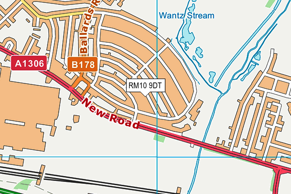 RM10 9DT map - OS VectorMap District (Ordnance Survey)