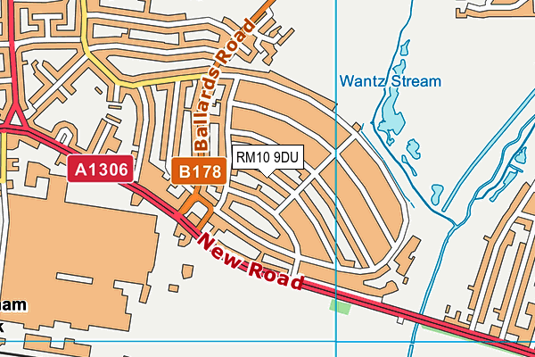 RM10 9DU map - OS VectorMap District (Ordnance Survey)