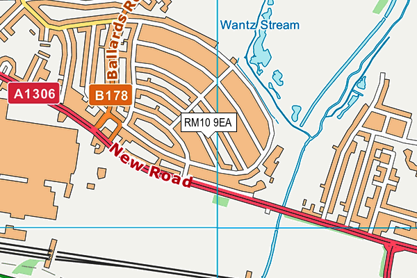 RM10 9EA map - OS VectorMap District (Ordnance Survey)