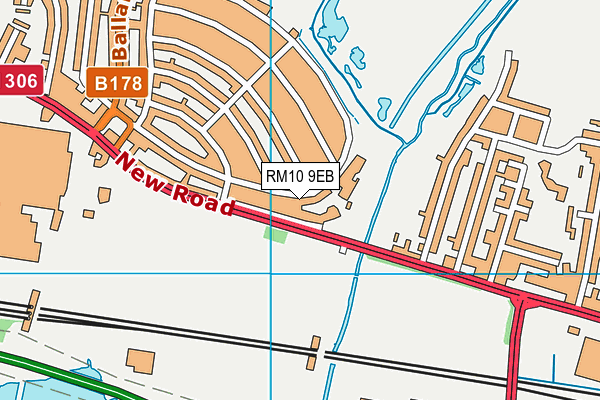 RM10 9EB map - OS VectorMap District (Ordnance Survey)