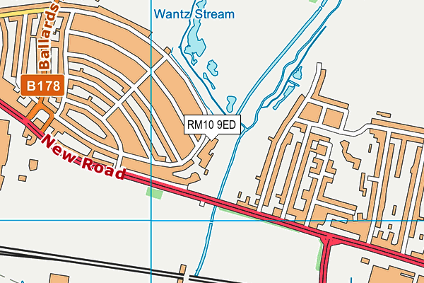 RM10 9ED map - OS VectorMap District (Ordnance Survey)