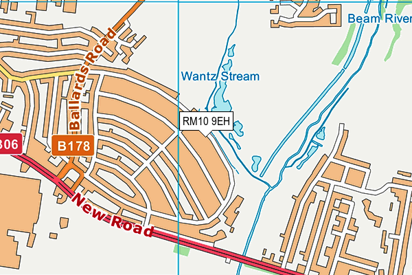 RM10 9EH map - OS VectorMap District (Ordnance Survey)