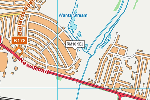 RM10 9EJ map - OS VectorMap District (Ordnance Survey)