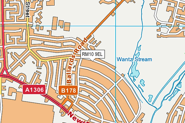 RM10 9EL map - OS VectorMap District (Ordnance Survey)