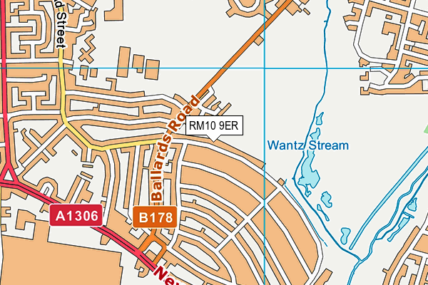 RM10 9ER map - OS VectorMap District (Ordnance Survey)