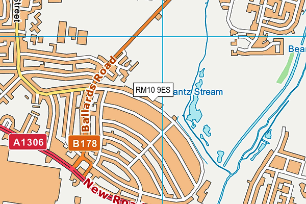 RM10 9ES map - OS VectorMap District (Ordnance Survey)