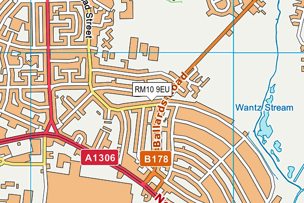RM10 9EU map - OS VectorMap District (Ordnance Survey)