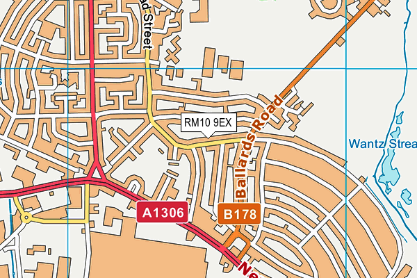 RM10 9EX map - OS VectorMap District (Ordnance Survey)