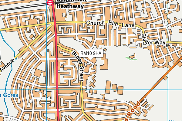 RM10 9HA map - OS VectorMap District (Ordnance Survey)