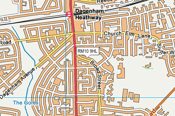 RM10 9HL map - OS VectorMap District (Ordnance Survey)