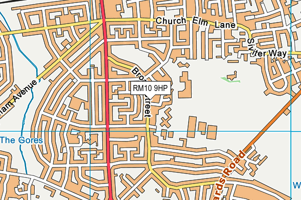 RM10 9HP map - OS VectorMap District (Ordnance Survey)