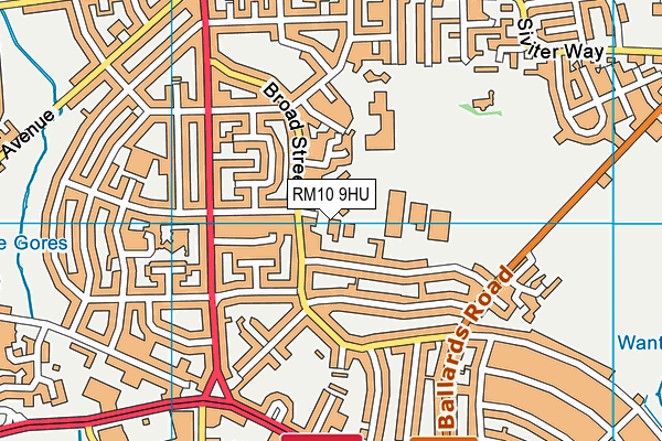 RM10 9HU map - OS VectorMap District (Ordnance Survey)