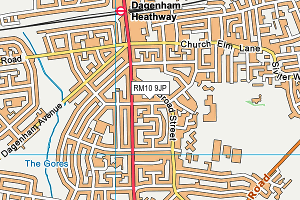 RM10 9JP map - OS VectorMap District (Ordnance Survey)