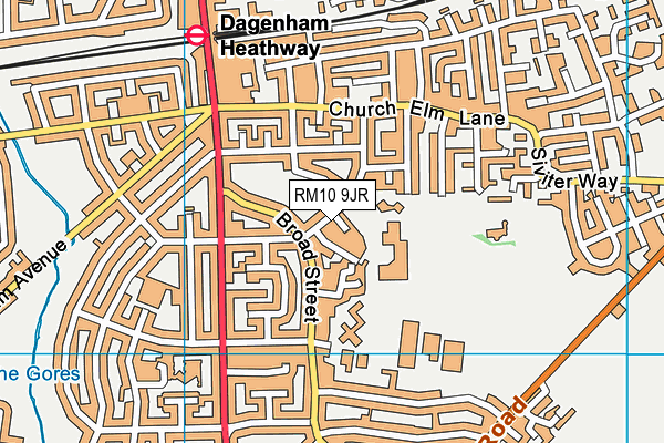 RM10 9JR map - OS VectorMap District (Ordnance Survey)