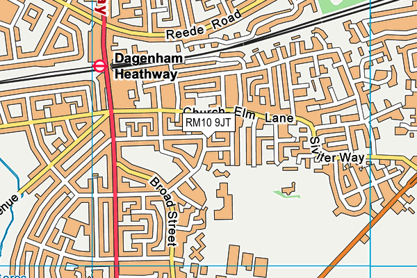RM10 9JT map - OS VectorMap District (Ordnance Survey)