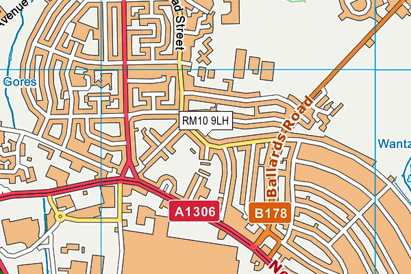 RM10 9LH map - OS VectorMap District (Ordnance Survey)