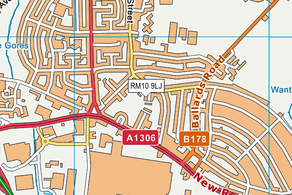 RM10 9LJ map - OS VectorMap District (Ordnance Survey)