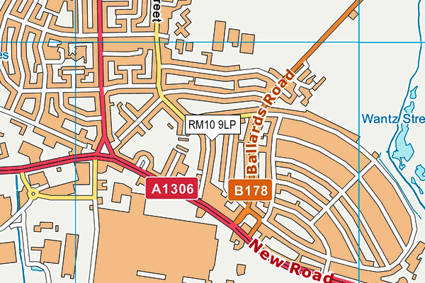 RM10 9LP map - OS VectorMap District (Ordnance Survey)