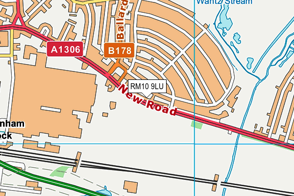 RM10 9LU map - OS VectorMap District (Ordnance Survey)