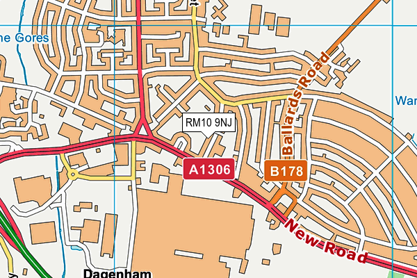RM10 9NJ map - OS VectorMap District (Ordnance Survey)
