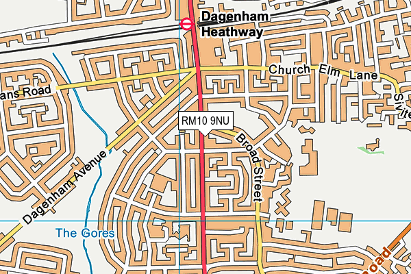 RM10 9NU map - OS VectorMap District (Ordnance Survey)