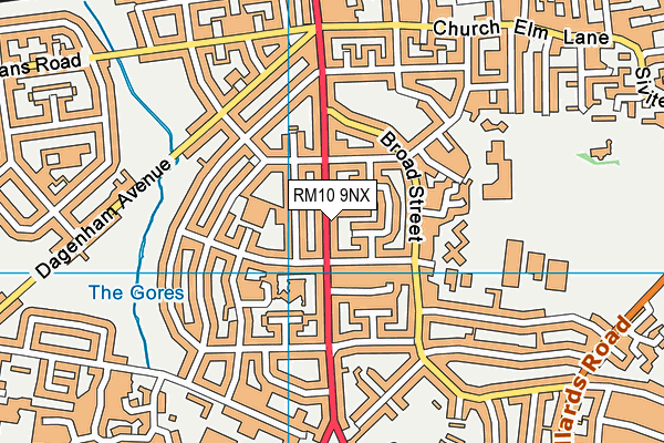 RM10 9NX map - OS VectorMap District (Ordnance Survey)