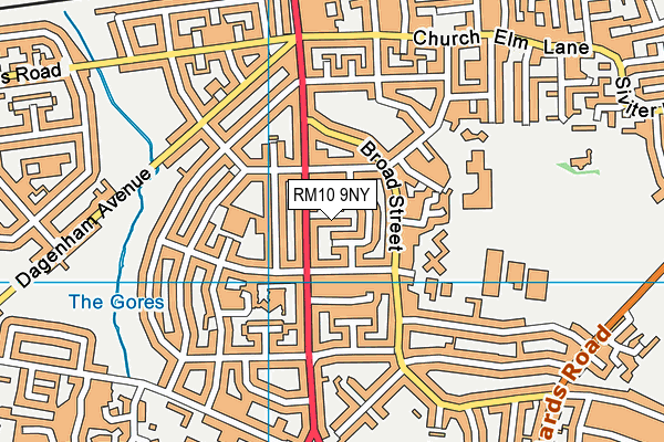 RM10 9NY map - OS VectorMap District (Ordnance Survey)