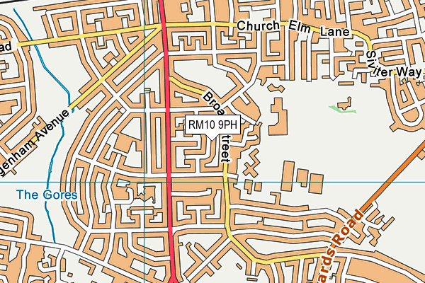 RM10 9PH map - OS VectorMap District (Ordnance Survey)