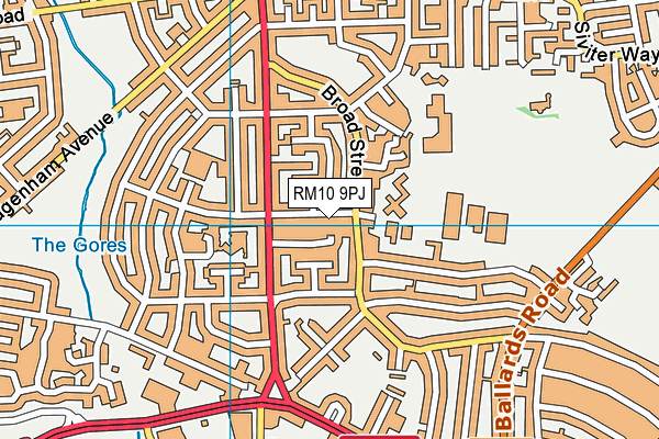 RM10 9PJ map - OS VectorMap District (Ordnance Survey)