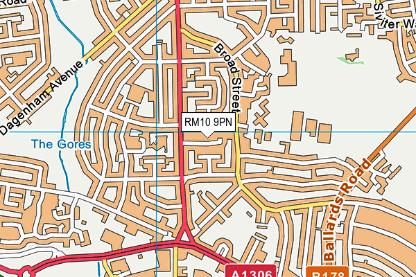 RM10 9PN map - OS VectorMap District (Ordnance Survey)