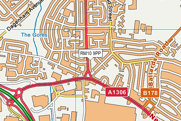 RM10 9PP map - OS VectorMap District (Ordnance Survey)