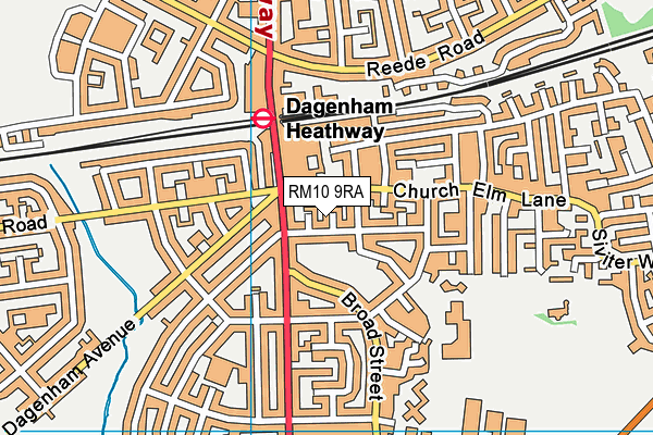 RM10 9RA map - OS VectorMap District (Ordnance Survey)