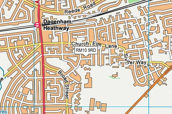 RM10 9RD map - OS VectorMap District (Ordnance Survey)