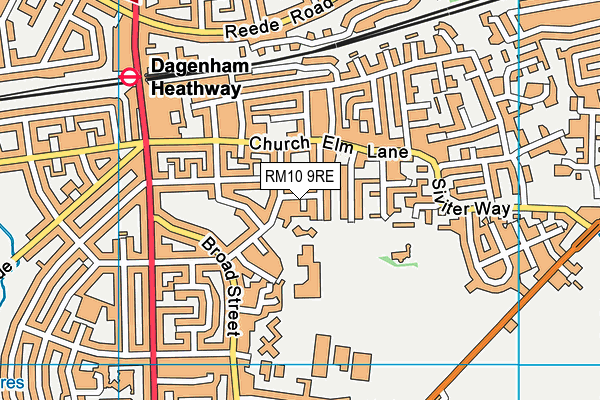 RM10 9RE map - OS VectorMap District (Ordnance Survey)