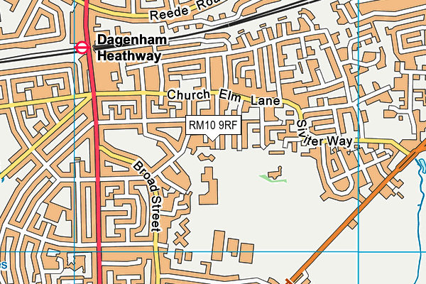 RM10 9RF map - OS VectorMap District (Ordnance Survey)