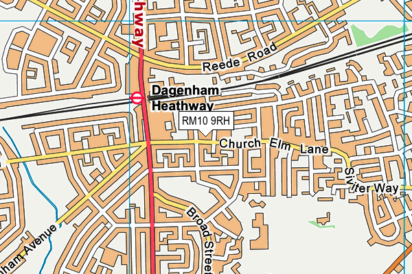 RM10 9RH map - OS VectorMap District (Ordnance Survey)