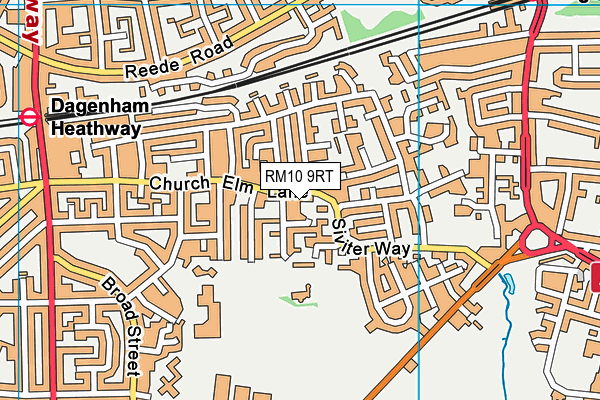 RM10 9RT map - OS VectorMap District (Ordnance Survey)