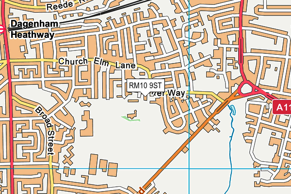 RM10 9ST map - OS VectorMap District (Ordnance Survey)