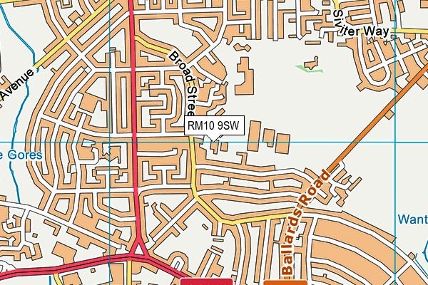 RM10 9SW map - OS VectorMap District (Ordnance Survey)