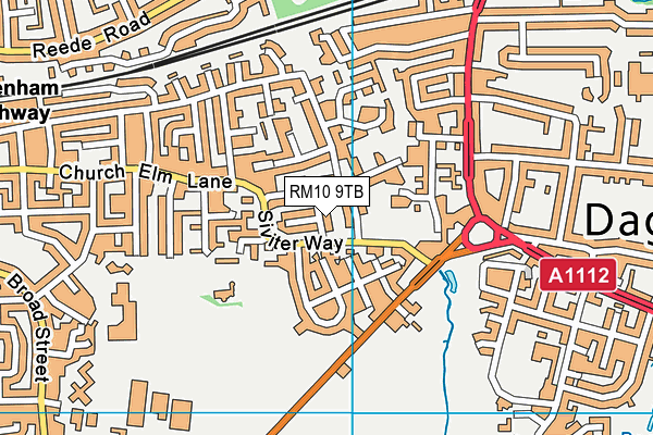 RM10 9TB map - OS VectorMap District (Ordnance Survey)