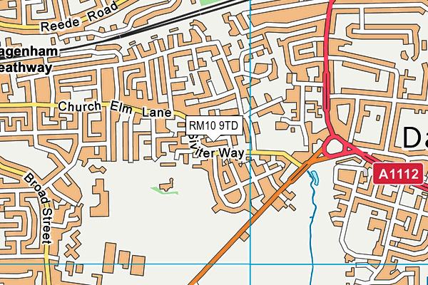 RM10 9TD map - OS VectorMap District (Ordnance Survey)