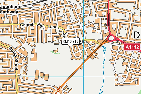 RM10 9TJ map - OS VectorMap District (Ordnance Survey)