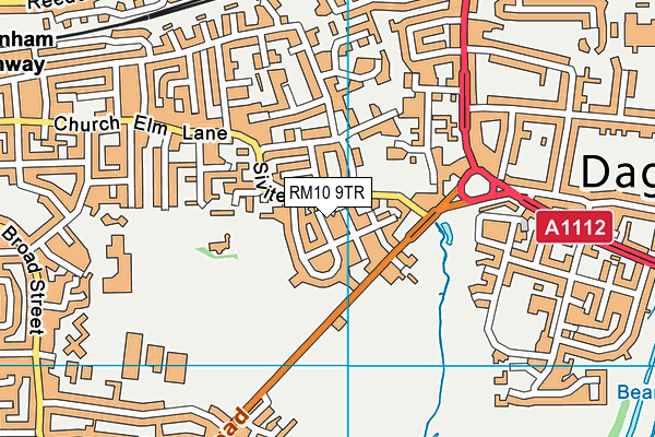 RM10 9TR map - OS VectorMap District (Ordnance Survey)