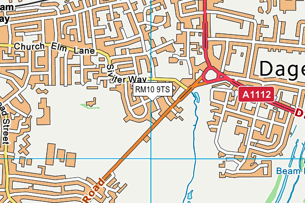 RM10 9TS map - OS VectorMap District (Ordnance Survey)